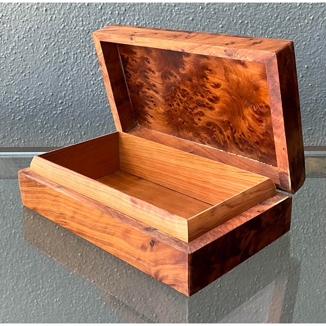 Wood Vintage Burl Wood Lidded Box For Sale - Image 7 of 12