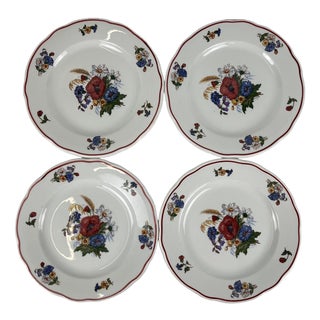 Vintage Agreste Dessert Plates from Sarreguemines, 1980s, Set of 4 For Sale