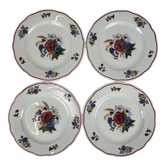 Vintage Agreste Dessert Plates from Sarreguemines, 1980s, Set of 4 For Sale