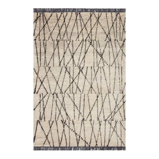 Chris Loves Julia x Loloi Alice Rug Cream / Charcoal 5'-2" x 7'-6" Area Rug For Sale