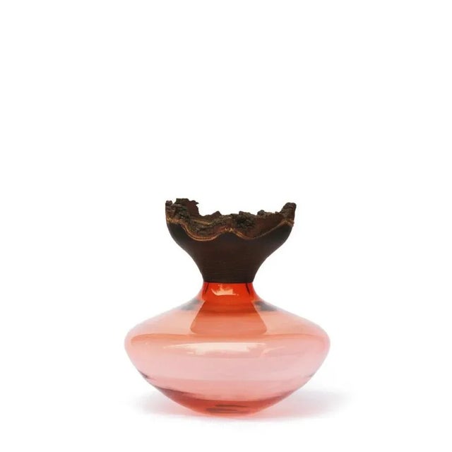 Peach Bloom stacking vessel, Pia Wüstenberg Dimensions: D 26 x H 26 Materials: glass, wood Available in other colors....