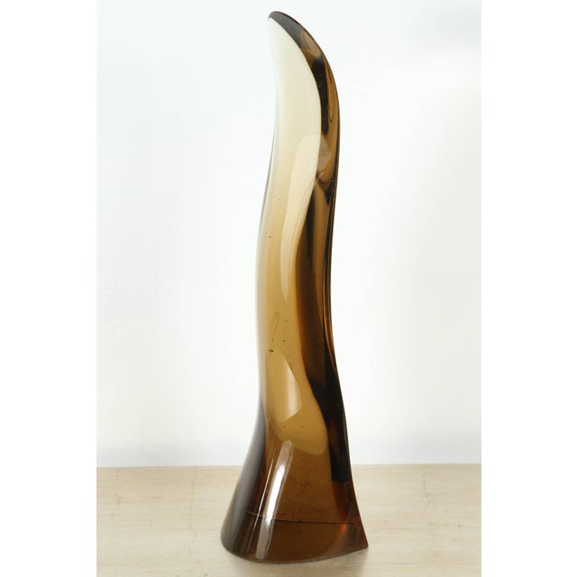 Wood 1970s Smoked Glass Sculpture For Sale - Image 7 of 10