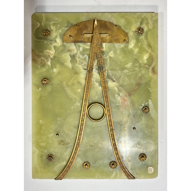 19th Century French Champleve Enameled Bronze and Onyx Table Mirror For Sale - Image 9 of 11