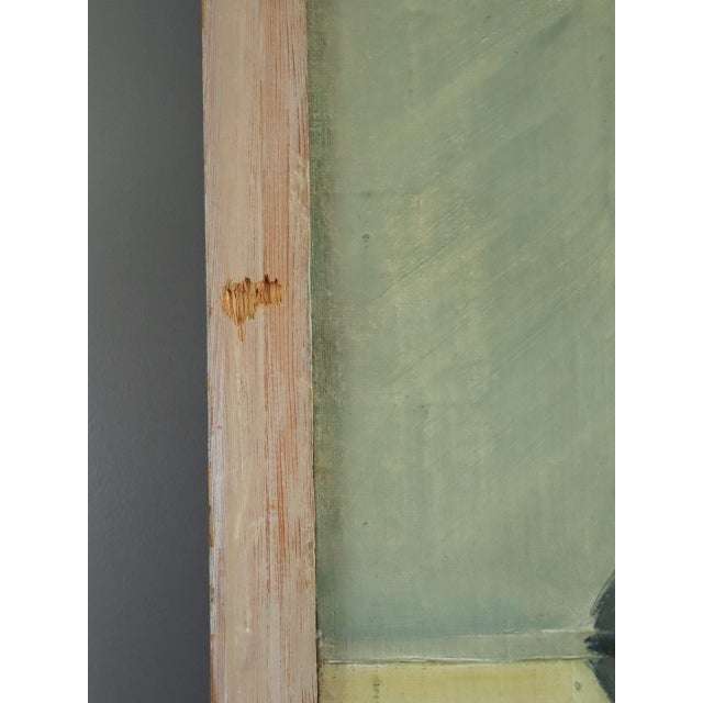 Paint 1957 Mid-Century Modern 'Jug & Lemon' Vintage Original Still Life Oil Painting, Framed For Sale - Image 7 of 13