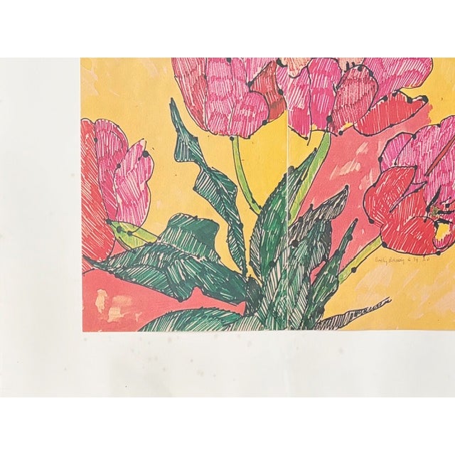 Mid-Century Modern Mid Century American Artist Sally Brody Framed Monotype Painting, Water-Based Inks on Paper, Framed, Signed For Sale - Image 3 of 7