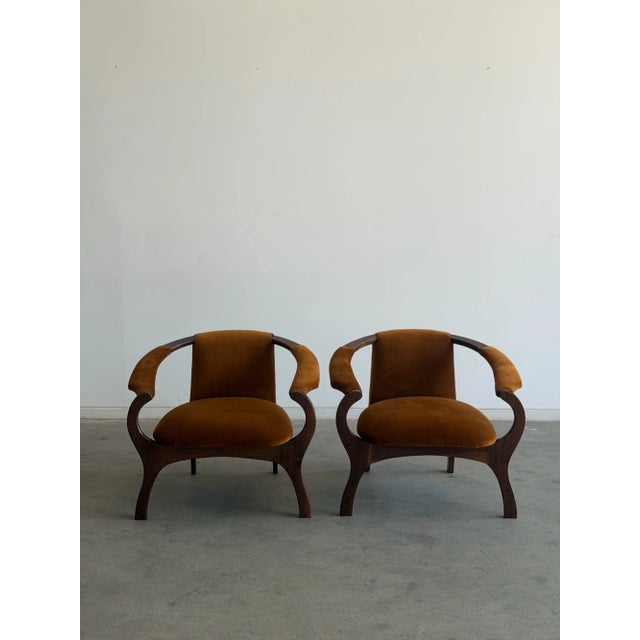 Mid-Century Modern Horseshoe Lounge Chair - Pair For Sale - Image 3 of 10