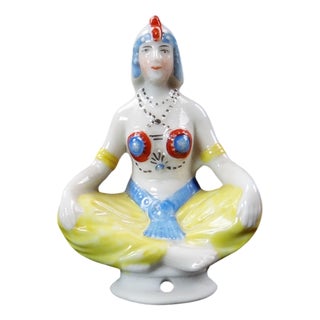 Early 20th Century Orientalist Half-Doll in Thuringian Porcelain Half-Figurine by Salammbô, 1920 For Sale