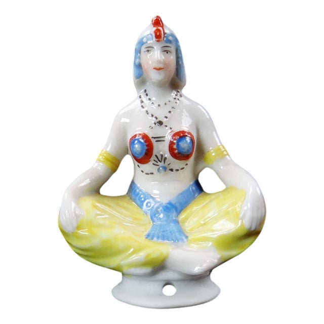 Early 20th Century Orientalist Half-Doll in Thuringian Porcelain Half-Figurine by Salammbô, 1920 For Sale