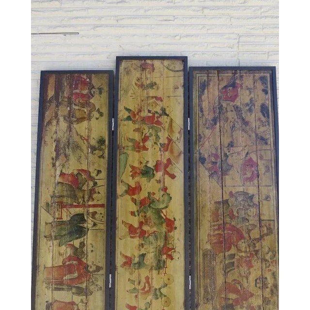 Late 19th Century Three Panel Folding Screen Chinese Trade Signs For Sale - Image 11 of 13