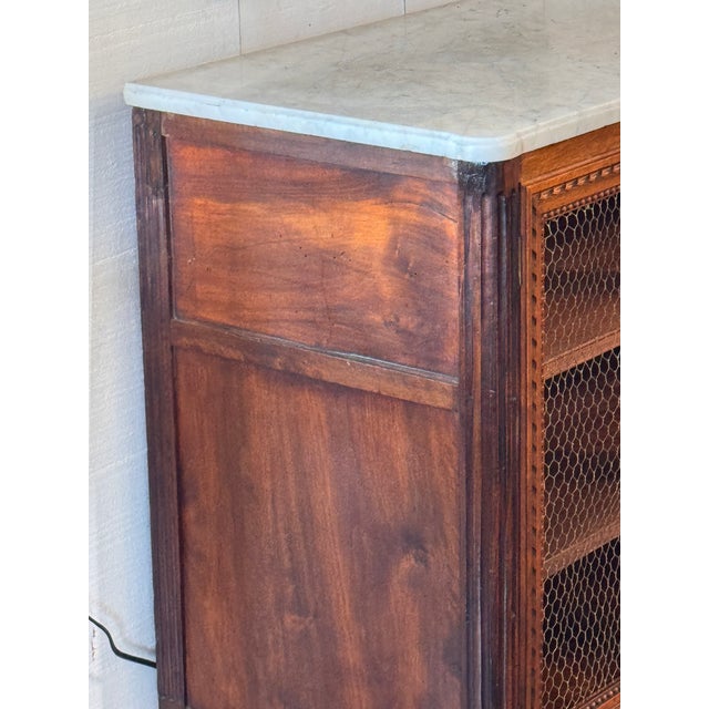 19th Century Italian Cabinet With Wire Doors and Marble Top For Sale - Image 9 of 12