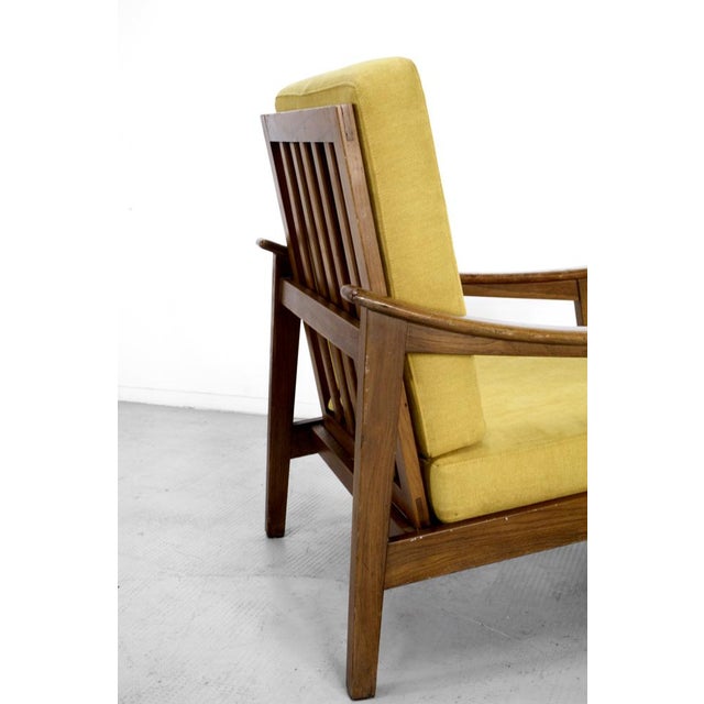1960s Mid-Century Italian Armchair in Teak and Mustard Velvet, 1960s For Sale - Image 5 of 9