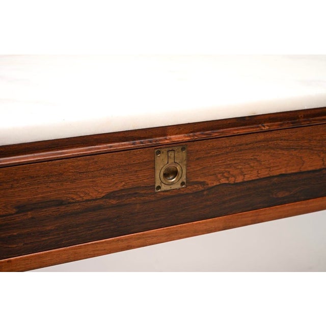 Vintage Console Table with Marble Top by Robert Heritage for Archie Shine, 1960 For Sale - Image 9 of 11