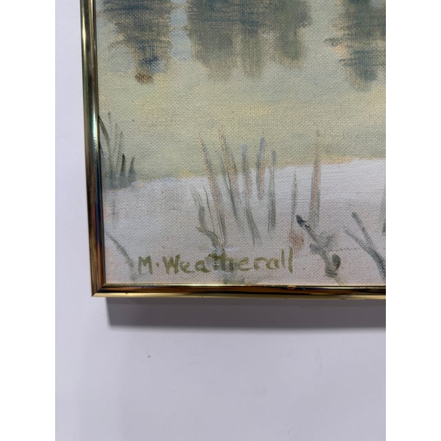 M. Weatherall, Winter, Ipswich River, Oil on canvas board An atmospheric oil painting depicting the Ipswich River in...