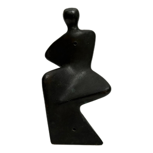 Mid 20th Century Modernist Bronze Figural Sculpture 9.5” Tall