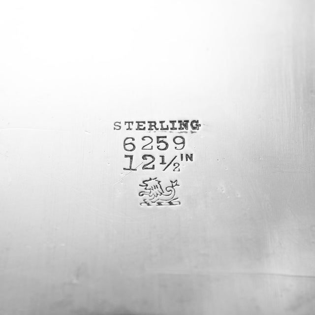 Vintage 925 Sterling Silver Round 3d Floral Platter Tray For Sale - Image 4 of 6