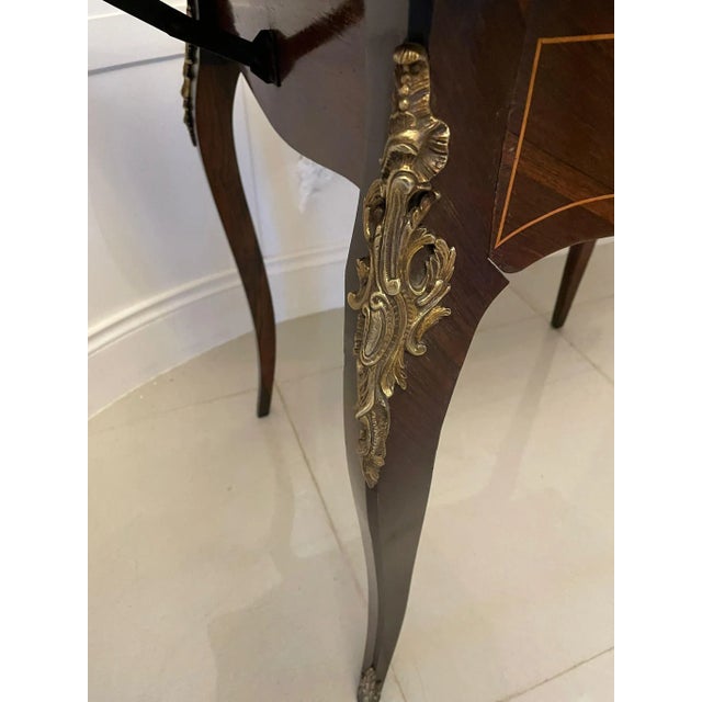 Antique French Rosewood Marquetry Inlaid Centre Table For Sale - Image 10 of 18