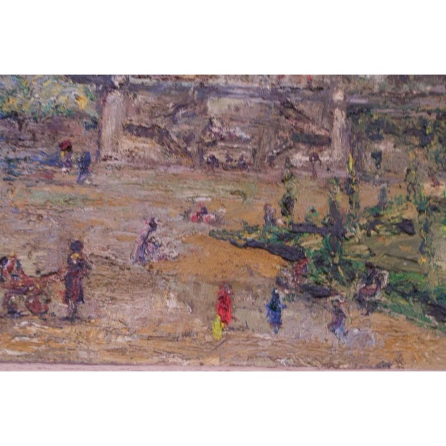 French Post-Impressionist "Jardins Des Tuileries" Oil on Canvas For Sale - Image 9 of 13