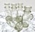 Vintage set of six glass apothecary bottles with glass stoppers. Fun for candy, matchsticks, cotton swabs and more.