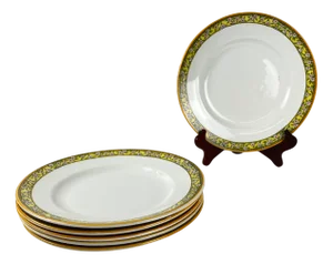 Ironstone Yvonne Plates from Orchies, Early 20th Century, Set of 6