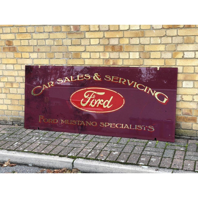 Glass Ford Mustang Glass Garage Shop Sign For Sale - Image 7 of 8