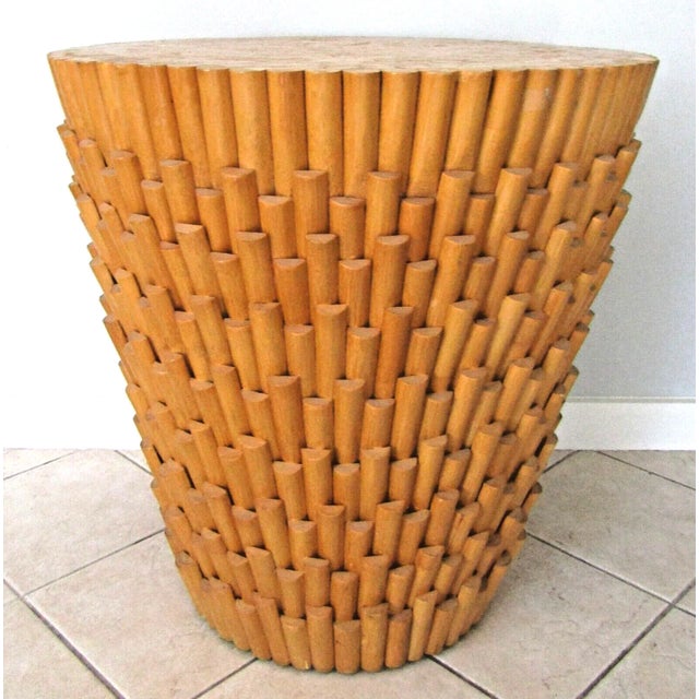Wood 1950s Mid-Century Modern Faux Bunched Bamboo Dining Table Base For Sale - Image 7 of 7