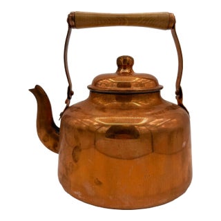 Vintage L’Etoile Fantuzzi Chile Copper Kettle With Wood Handle For Sale