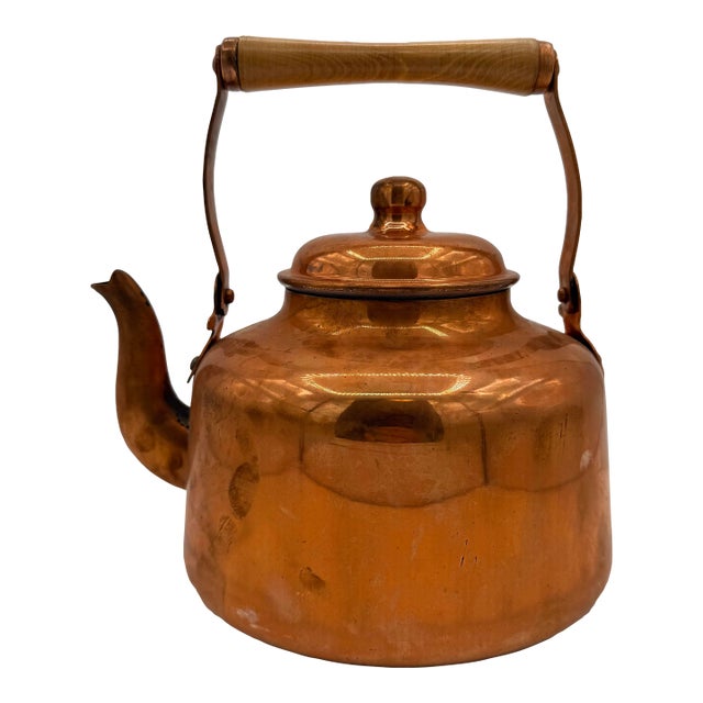 Vintage L’Etoile Fantuzzi Chile Copper Kettle With Wood Handle For Sale