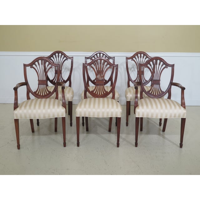 Set Of 6 Stickley Shield Back Mahogany Dining Room Chairs Chairish