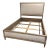 Queen Size Restoration Hardware Maison Fabric Panel Bed Frame, Antique Oak Finish For Sale
