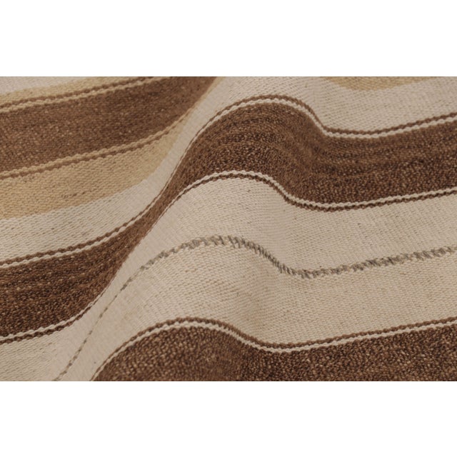Textile Vintage Persian Kilim, Square Rug in Neutral Earth Tones - Rug & Kilim For Sale - Image 7 of 8