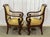 Pair of 19th century mahogany armchairs with crossbars - L=57cm D=61cm HD=92cm HA=43cm.