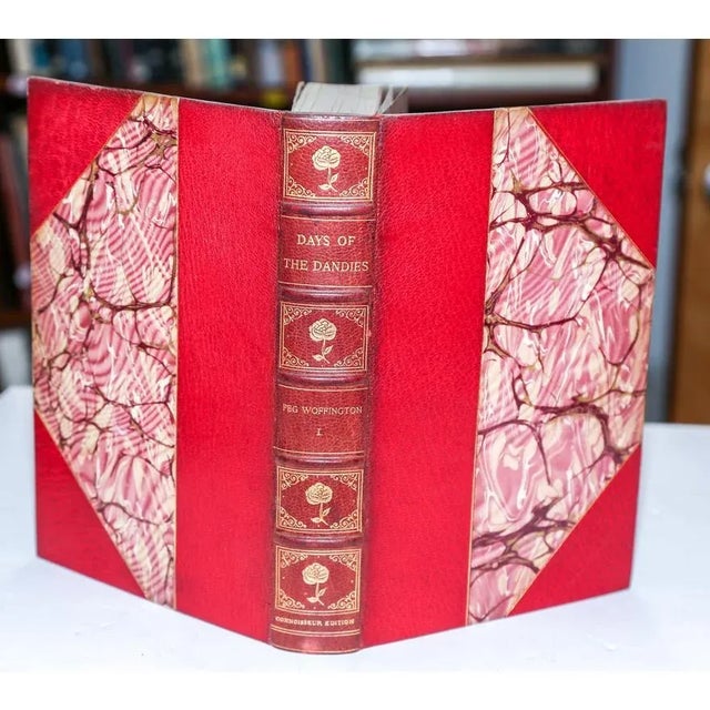 Grolier Society Red Leather-Bound Set Days of the Dandies 15 Volumes For Sale - Image 4 of 5
