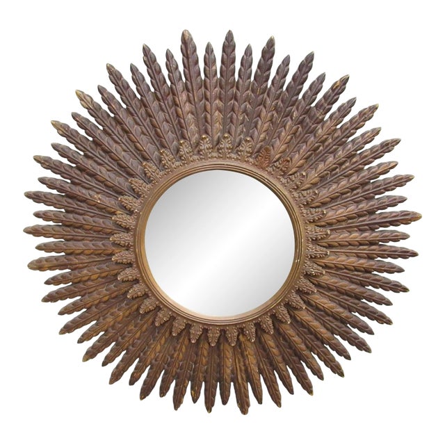 Vintage Sunburst Mirror For Sale
