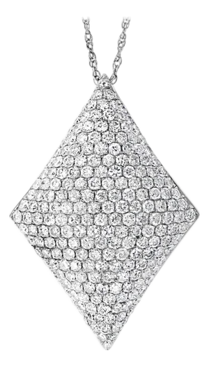3.5 Carat VS/E Quality Diamond Pendant Necklace in 14 Karat White Gold