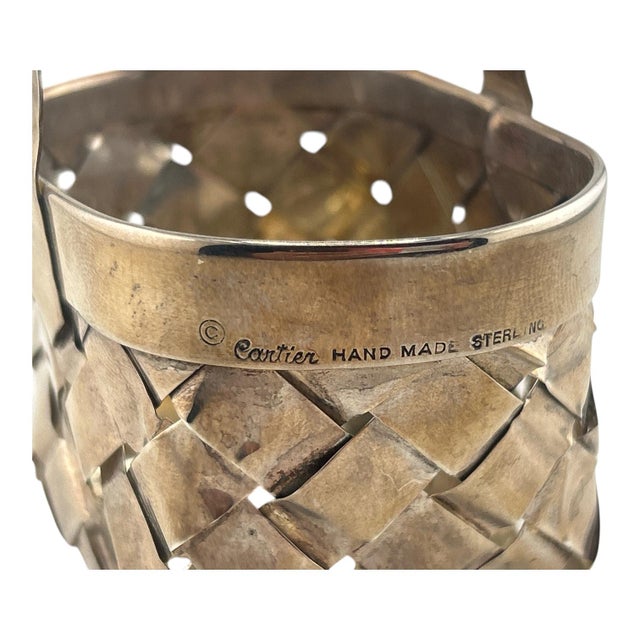 Mid-Century Modern Mid 20th Century Cartier Sterling Silver Miniature Basket For Sale - Image 3 of 6