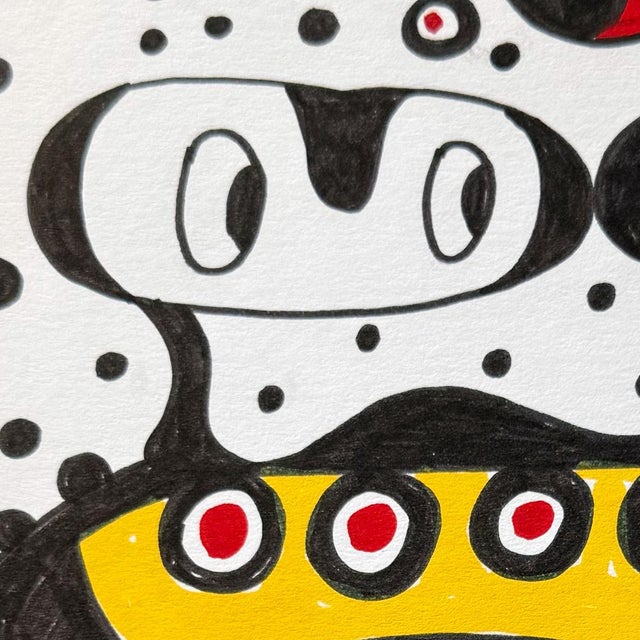 Twin Sisters — Nathalie Gribinski — Small Abstract Figurative Drawing (8 X 8 In, 2025) For Sale - Image 4 of 7