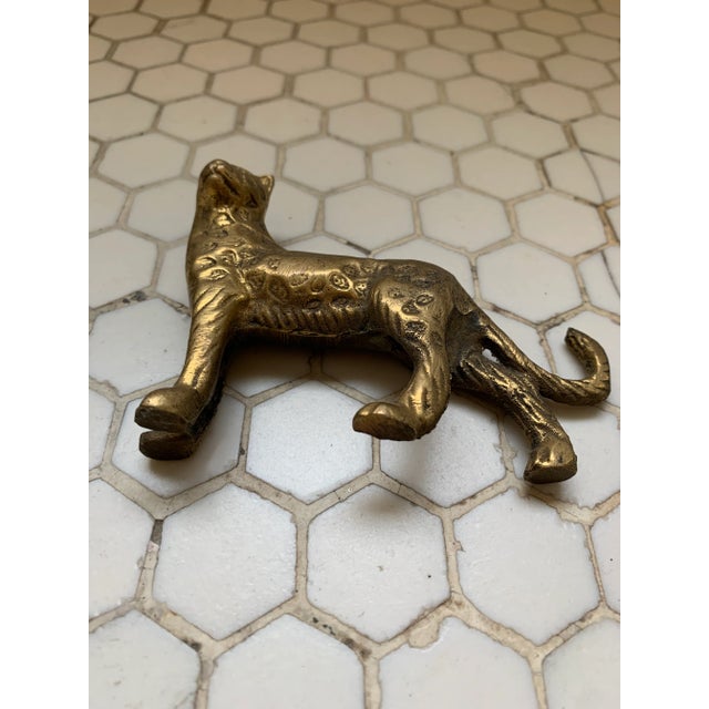 Mid Century Brass Leopard Statue Decor For Sale In Los Angeles - Image 6 of 7
