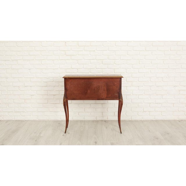 Small Louis XV Style Brown Painted Wood Chest of Drawers, 1960s For Sale - Image 4 of 5