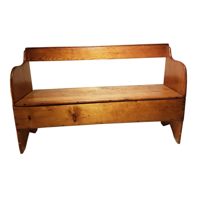 Antique Rustic Pine Storage Bench Chairish