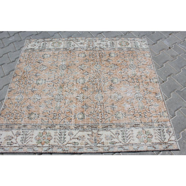 Contemporary Distressed Turkish Area Rug - 48"x53" For Sale - Image 3 of 8