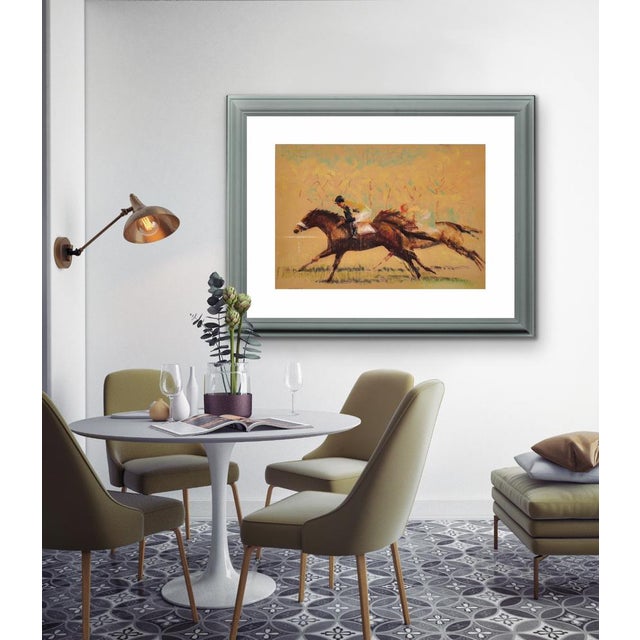 John Rattenbury Skeaping, Into the Final Furlong, 1965, Pastel Drawing, Framed For Sale - Image 12 of 18