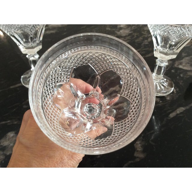 Vintage English Cut Crystal Stemmed Red Wine Glasses- Set of 3 For Sale - Image 9 of 13