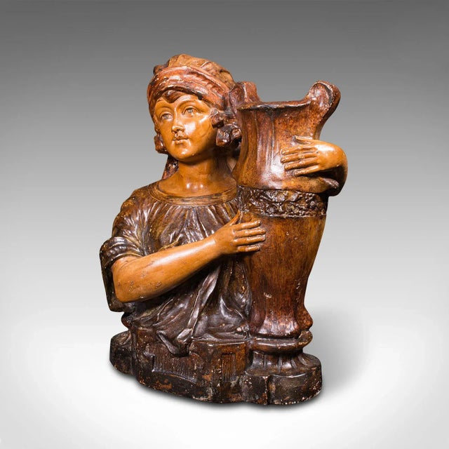 French 1900s Antique French Female Portrait Bust Candle Holder For Sale - Image 3 of 13