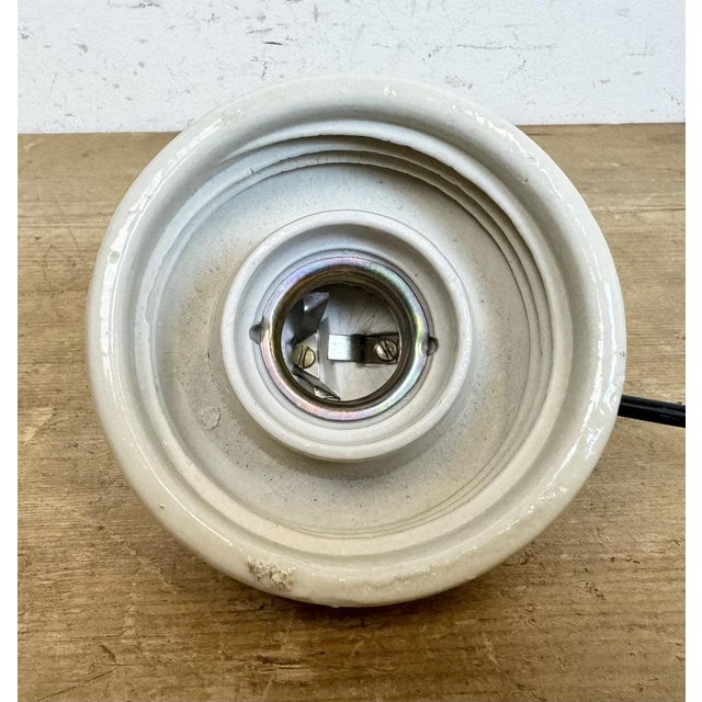 Vintage White Porcelain Pendant Light, 1970s For Sale - Image 11 of 15
