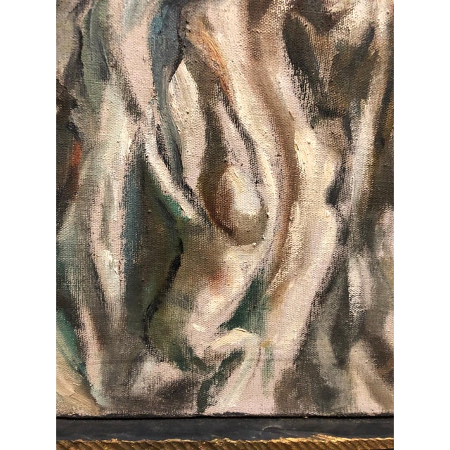 1960s Maurice Newman, Holocaust Memorial Oil Painting Judaica Rabbi Composed of Figures Artists Frame, 1964 For Sale - Image 5 of 7