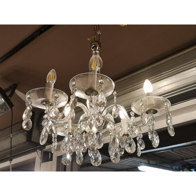 Clear Crystal and Glass Light Fixture, 1970s For Sale - Image 4 of 6