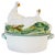 Green Vintage Italian Majolica Ceramic Double Dove Covered Casserole Dish Centerpiece For Sale - Image 8 of 9