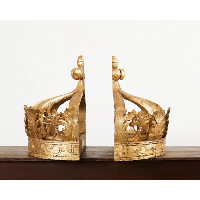19th Century Pair of Italian Baroque Style Giltwood Bed Coronas For Sale In Sacramento - Image 6 of 12