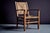 Rustic Rustic Oak Lounge Chairs with Hand-Woven Rush Seats, France, 1940s, Set of 2 For Sale - Image 3 of 15