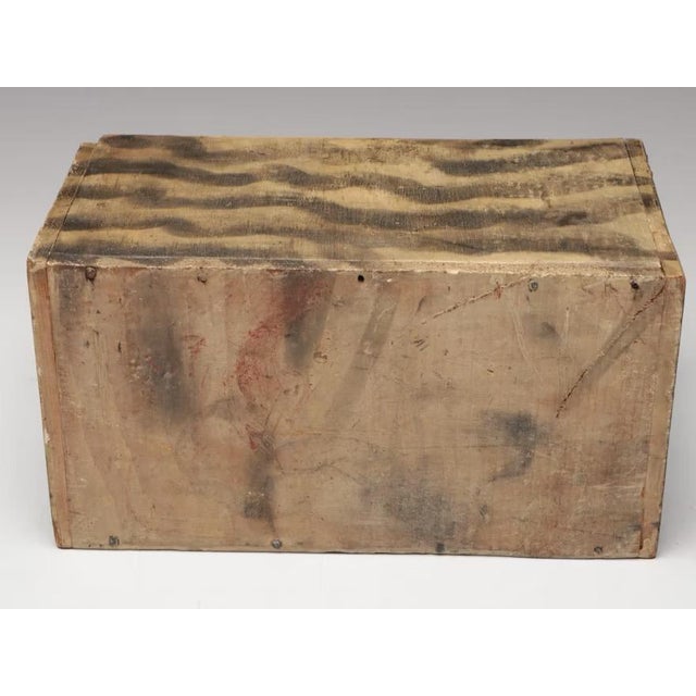 Gray Antique 19th Century American Primitive Folk Art Paint Decorated Wood Candle Box With Smoke Pattern Design For Sale - Image 8 of 9